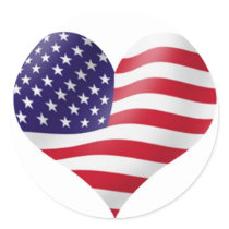 Amerikanische Flagge in der Herzform