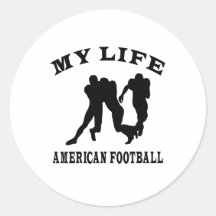 Amerikanischer Fußball mein Leben Runder Sticker