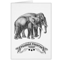 Amis d'éléphants pour toujours cartes de vœux