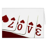 Amour dans des cartes de jeu de coeur
