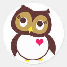 Amour de hibou vous autocollants