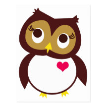 Amour de hibou vous carte postale