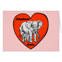 Amour d'éléphant -- Le carte pour notes de Becky