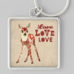 Amour floral Keychain de faon porte-clés
