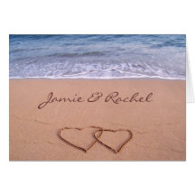 Amour sur la carte de plage