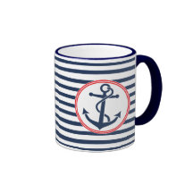 Ancre avec des rayures mugs à café