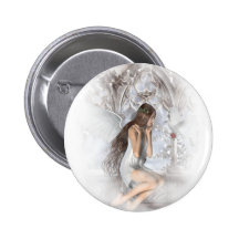 Ange gothique et sa vignette de colombe badge avec épingle
