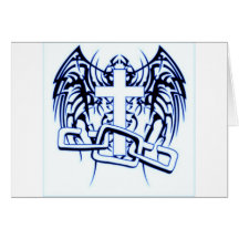 ANGEKETTETER UND WINGED QUERdruck Karte