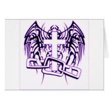 ANGEKETTETER UND WINGED QUERdruck Karten