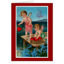 Anges de pêche cartes de vœux