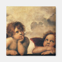 Anges de Sistine Madonna par Raphael Sanzio Aimants Pour Réfrigérateur