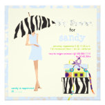 Angesagte Mutter, Babyblaudamast/Zebrababydusche Ankündigung