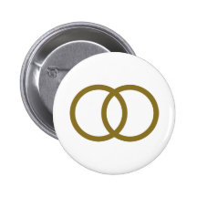 Anneaux de mariage d'or badges avec agrafe