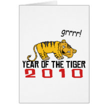 Année mignonne du tigre 2010 cartes de vœux