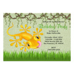 Anniversaire jaune doux MIGNON de jungle de vignes Cartons D'invitation