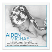 Annonces de naissance de photo de rêves doux de bl invitations personnalisables