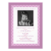 Annonces lilas de naissance de photo de bébé de rê invitation personnalisée