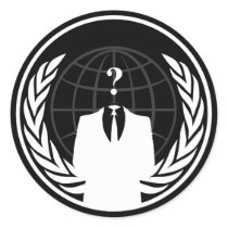 Anonymer internationaler schwarzer Aufkleber