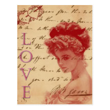Antike Liebe-Buchstabe-Postkarte