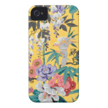 Antiker japanischer Vogel-Blumen-Druck iPhone 4 Fa iPhone 4 Hüllen