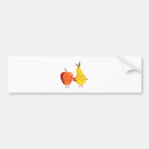 Apfel Birne apple pear Auto Aufkleber