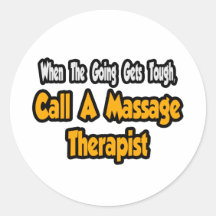 Appelez un thérapeute de massage autocollant rond