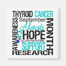 Appui de mois de conscience de cancer de la thyroï magnets pour réfrigérateur