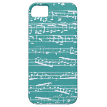 Aqua-Blau-Musiknoten iPhone 5 Schutzhüllen