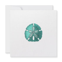 Aqua-Sand-Dollar-moderne Hochzeits-Einladung