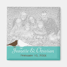 Aquamarines blaues kundenspezifisches Foto der Lie Magnete