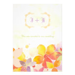 Aquarell-Land-lädt Blumenmonogramm-Hochzeit ein Individuelle Ankündigungen