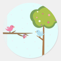 Arbre et oiseaux autocollants