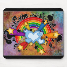 Arcoiris coeur tapis de souris