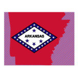 Arkansas-Flaggen-Karte Postkarte