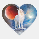 Arktischer Wolf u. roter verdunkelnmond-Herz-Aufkl
