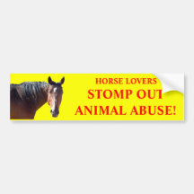 Arrêtez l'abus de cheval - abus animal équin autocollants pour voiture