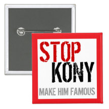 Arrêtez le bouton carré 2 de Kony Badge Avec Épingle