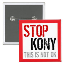 Arrêtez le bouton carré 3 de Kony Pin's