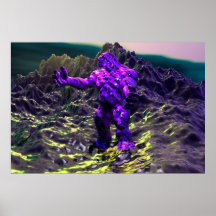 Arrière - plan d'aquarium d'homme d'Orc Poster