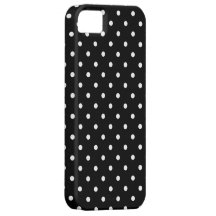 Arrière - plan noir de petit pois blanc coques iPhone 5