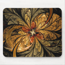 Art brillant de fractale de feuille tapis de souris