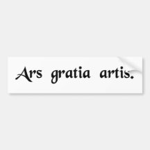Art dans l'intéret de l'art autocollant pour voiture