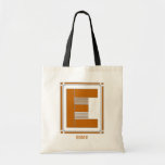Art déco de lignes droites avec le monogramme, let sac de toile