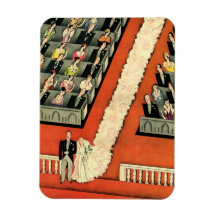 Art déco vintage épousant, nouveaux mariés de mari magnets rectangulaires