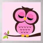 Art du mur des enfants de hibou de bande dessinée posters