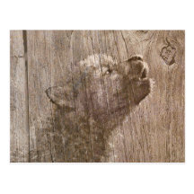 Art en bois de chiot de loup carte postale