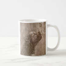 Art en bois de chiot de loup tasse à café