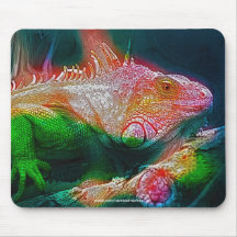 Art Mousepad de faune de reptile de lézard d'iguan Tapis De Souris