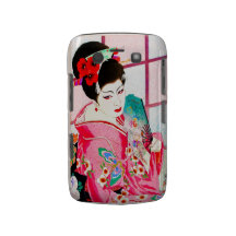 Art rose japonais frais de fan de Madame Geisha de Coque Blackberry