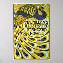 Art vintage Nouveau, plume du paon de Macmillan Posters